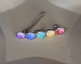 Hand Painted 12 MM Glass Bead Barrette