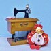 Ladybug Button Doll Pincushion Pin Keeper ~ Wood Head ~ Cloth Body ~ Button Arms & Legs ~