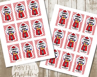 Chews the Right Tag. Choose the Right Tag. Birthday Handout and Tag. Printable File. 8.5" x 11" page with nine 2" x 3" tags.