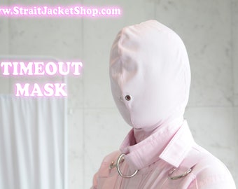 Pink Timeout Mask - Blindfold Baby Pink / ABDL / Restraining Face Hood / Laced