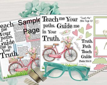 Printable "Teach Me" Bible Journaling Page Kit - Complete kit for Bible Pages or Journals. Fits all Journaling Bibles.