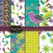 Spring love birds flowers Digital set Flowers Enchanted Forest Printable Background paper pack Scrapbooking supply Floral Elements po00048-1
