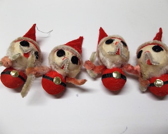 Vintage Santa Ornaments Lot Of 4