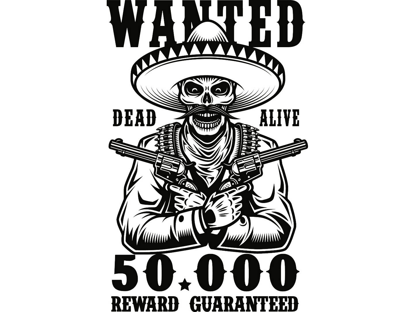 Download Cowboy Logo #19 Wanted Poster Gun Skull Sombrero Outlaw Western Hat Rodeo Ranch Old Wild West ...
