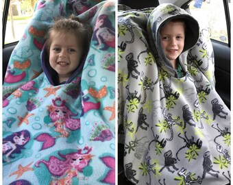 Cute Car Seat Poncho, Car Seat Poncho Boy, Car Seat Poncho Girl, Fleece Poncho