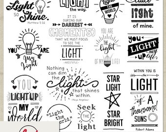 Digital and Printable Overlay Word Art Set - Instant Download - You Light Up My Life - Photography