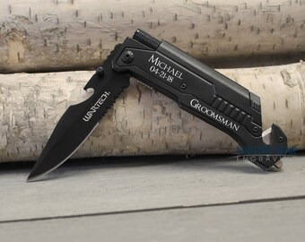 Groomsmen gift ideas, Groom to Groomsman gifts, Groomsman Proposal gifts, Tactical Knife, Wedding Party gifts, Father of the Bride, Best Man