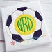Soccer Ball Monogram Digital Machine Embroidery Applique Design 4 Sizes Natural Circle Embroidery Font