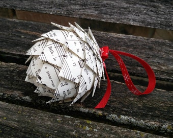Vintage Sheet Music Ornament. Decoration, Christmas, Gift, Birthday, Anniversary, Wedding.