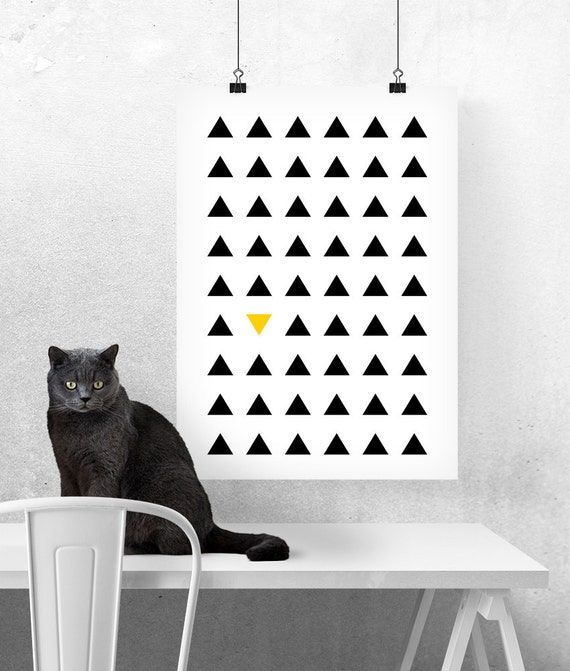 Triangles poster geometric poster abstract poster black and Triangles poster geometric poster abstract poster black and