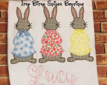 Precious Trio of Bunnies Cottontail Shirt ~ perfect Easter !