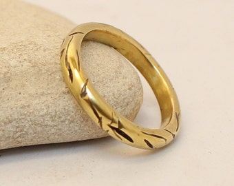Brass Ring- Gold Ring- Wedding Band- Women's/ Men's Ring- Bronze Band- Hammered band- Rustic Ring-