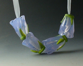 Lampwork beads/glass beads/handmade lampwork/artisan lampwork/flowers/lavender/buds/garden/floral beads/sra lampwork beads/