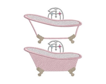 Bath Tub machine embroidery design