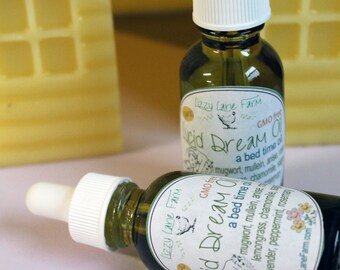 Lucid Dream Oil | Organic Herb Dreaming Oil | 1 oz. Glass Bottle | Herbal Oil | Dreaming Oil | Clary Sage Oil | Mugwort Oil |