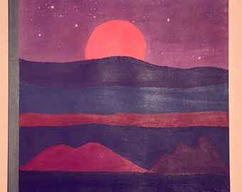 Violet Sunset Notebook ~ 40 Blank Pages