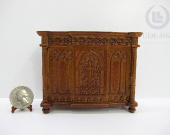 1:12 Scale Miniature Church Desk For Doll House(Finished In Walnut)