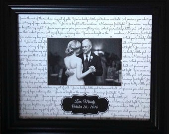 Father's day gift from Daughter Father daughter Wedding song verse personalizied frame