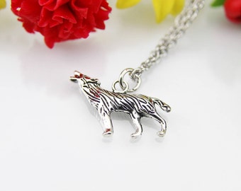 Wolf Necklace, Wolf Charm, Animal Charm, Teen Gift, Wolves Charm Necklace, Personalized Gift, Inspirational Necklace, Inspirational Gift