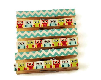 Decorative Clothespins Altered Clothespins Magnetic Clothespins in Baby Owls