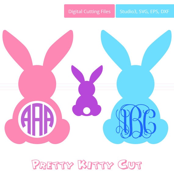 Easter Bunny SVG Monogram Frames instant download cut file