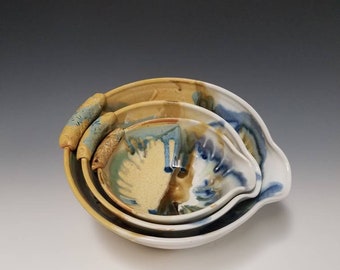 Handmade ceramic batter bowl set #1029