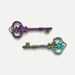 DESTASH Rustic Key Pendant, Turquoise Patina Key, Skeleton Key Pendant, Hand Painted Key, Ancient Alchemy, Dry Gulch, 1 Pendant, Pick Color