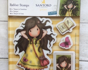 Gorjuss Rubber Stamp Set Spring At Last