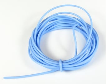 Rubber cord 2mm solid, light baby blue color, 10 feet
