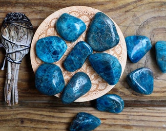 Blue apatite tumbled stones throat chakra stones teal tumbled gemstones natural apatite crystal minerals turquoise crystal healing stone
