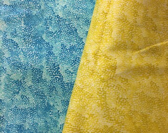 Marimekko "Harmaja" Baumwollstoff in gelb oder türkis, von den halben Hof verkauft