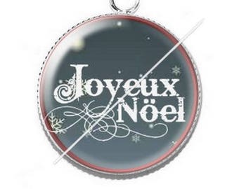 Pendant cabochon resin Merry Christmas happy holidays 24