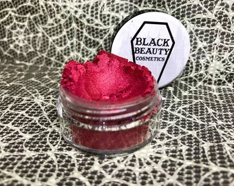 LIZZIE BORDEN loose eye shadow -- sparkly, cruelty free, deep plum, goth makeup, metallic, shimmer, drag makeup