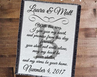 Personalized Blanket, Wedding Gift, Vows Blanket, Anniversary Gift, Wedding Shower Gift, Gift for the Couple, Anniversary Blanket, Throw