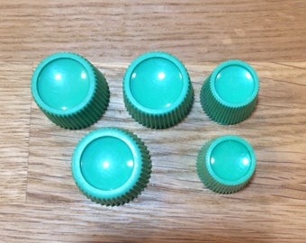 5 Vintage Knobs Green Push On Radio TV Alarm Clock