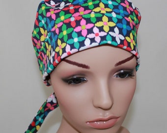 Spring Flowers,Surgical Scrub Hat,-Chemo Style Scrub Hat, Women's Surgical Scrub Hat,Vet,Vet Tech,OR Scrub Hat