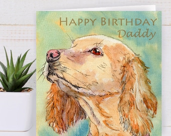 Personalised Dog Card, Birthday Card, Cocker Spaniel, Thank you, Card For her, Card For Him, Card For Dad, Dog walker, Dog Lovers Card