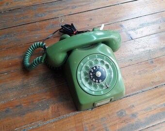 Vintage Green Ericsson Rotary Phone (Works)