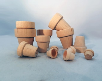 Pots de fleurs en bois non finis & naturel