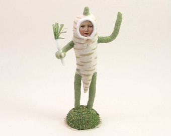 READY TO SHIP Vintage Inspired Spun Cotton Parsnip Child Figure Or Ornament