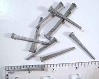 Vintage Primitive 'Zinc' Flat Head Square Nails 1 9/16 Inches in Length - Shipping Included in Price