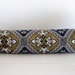 Gold, Blue and White Floral Tile Fabric Draft Stopper Draft Blocker for Doors or Windows