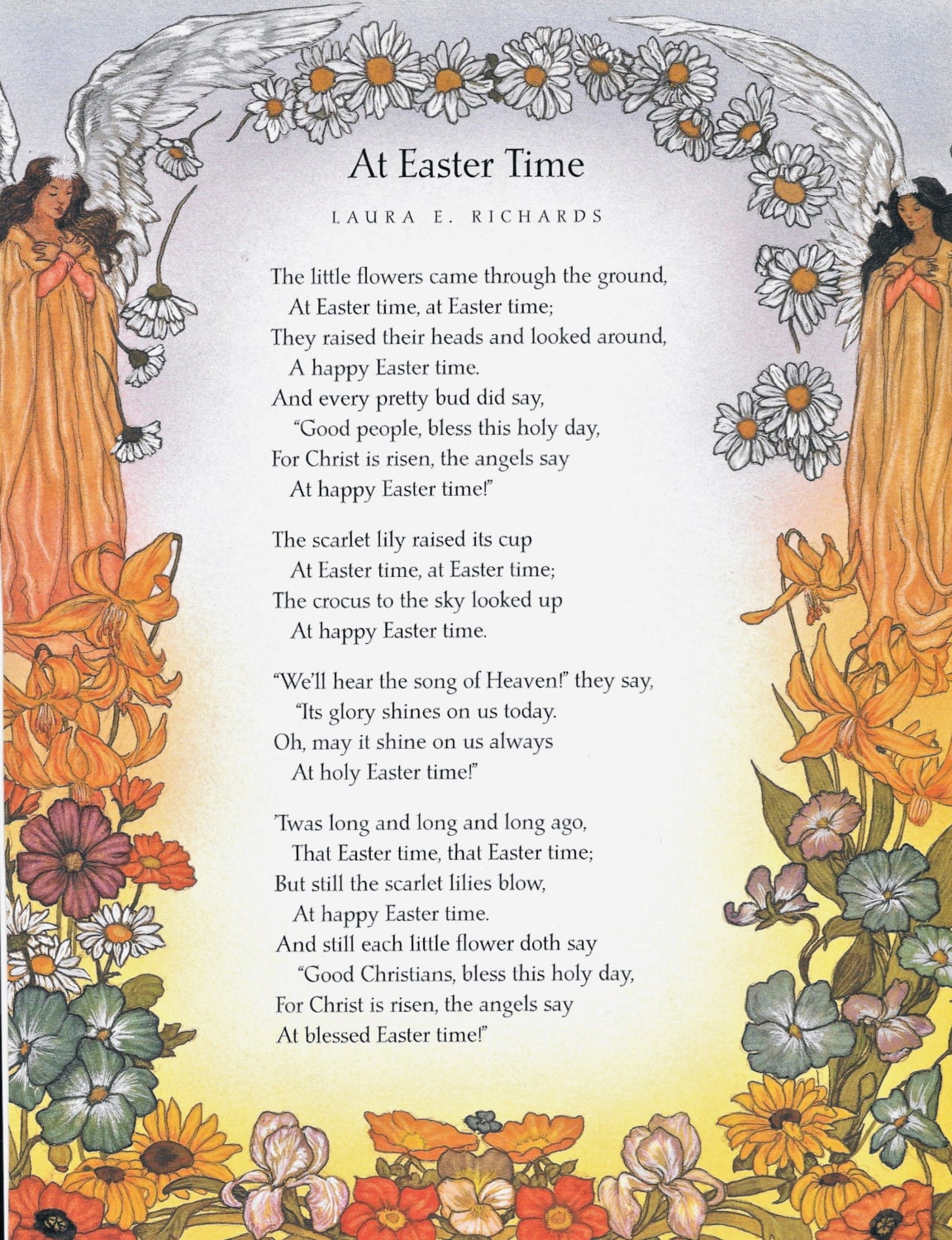 Religious EASTER Print Christ Jesus Angels Daisy Chain Poem   Il Fullxfull.738712721 J4yt 