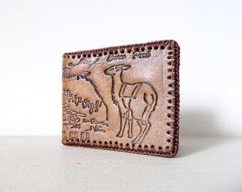 70er Geldbörse / Leder Börse / 1970s purse leather / Hippie Portemonnaie / vintage purse