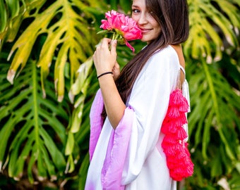 INDIANA ombre pink and white dress