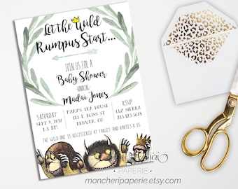 Where the Wild Things Are Baby Shower Invitation | Baby Shower | Wild Things Baby Shower | Birthday Party Invitation | Printable Invitation