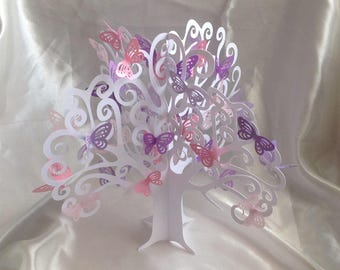 Table centerpiece tree with butterflies