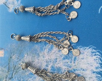 8pcs 80mm antiqued silver twist chain tassels charms findings/ear tassels/handbag tassels/pendant tassels