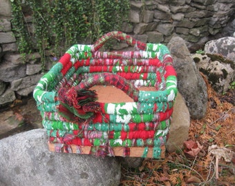 CEDAR GROVE large textile art BasKET storage box