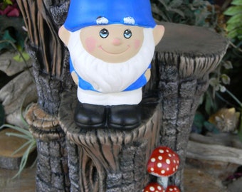 Garden Gnome - Mr Gnomeo Hand Painted ceramic garden statue